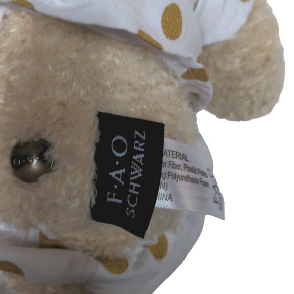 FAO Schwarz Bedtime Teddy Bear Pajama Robe Sleep Mask Stuffed Animal 2020 13.5" - Picture 5 of 7
